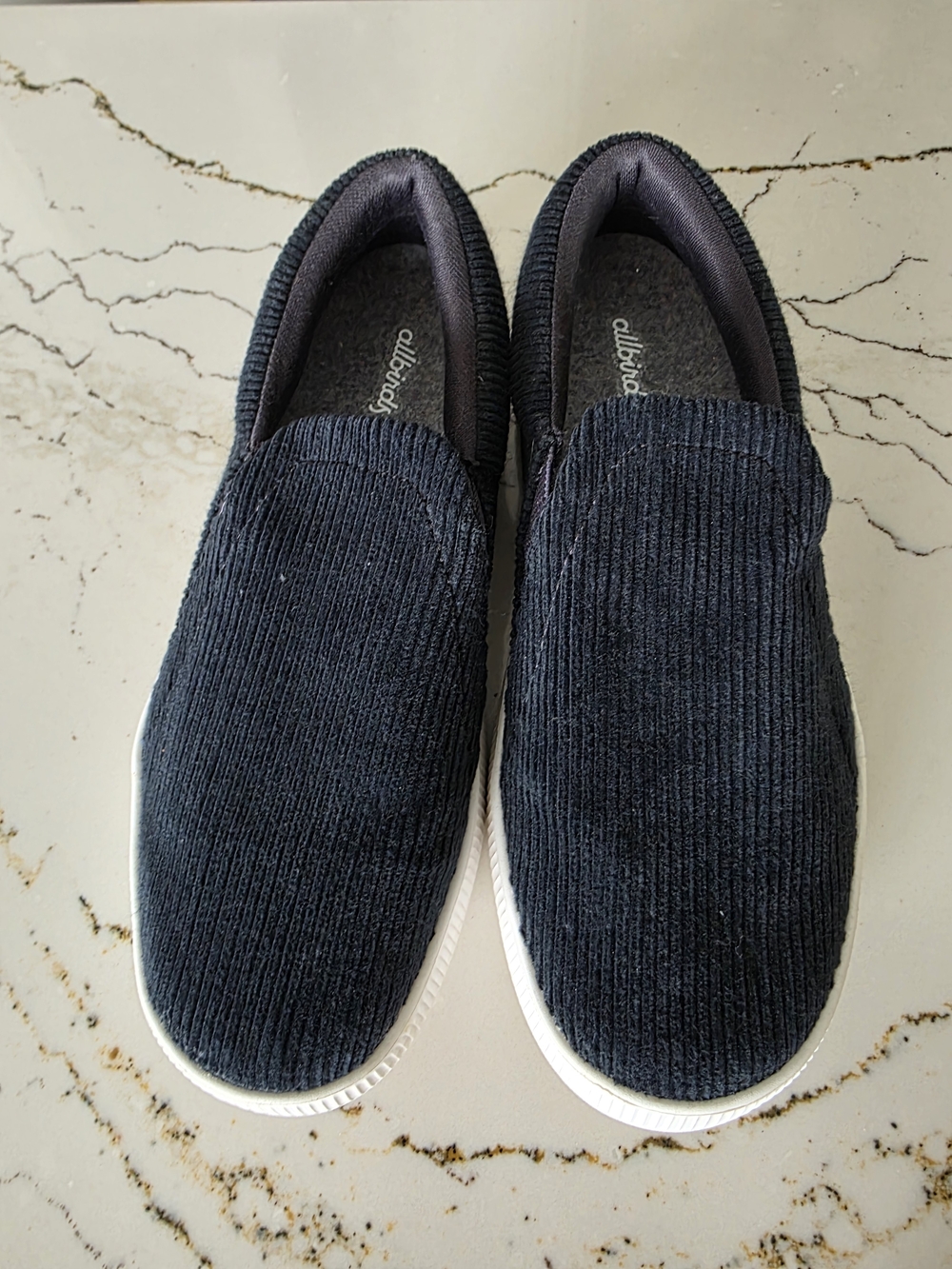 Allbirds Womens Slip-On Corduroy Sneakers in Black, Size 8.5